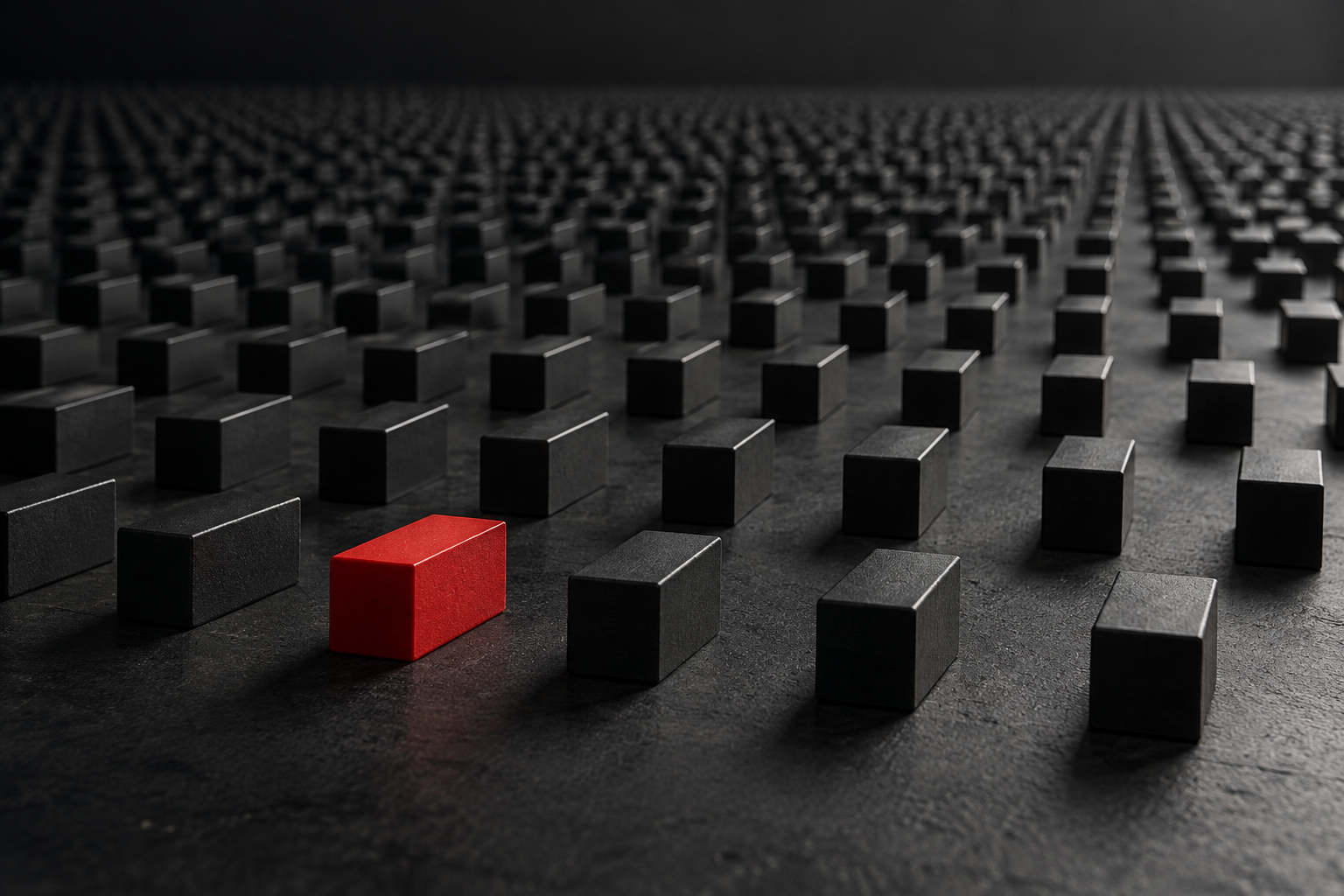 one red postion in an expanding field